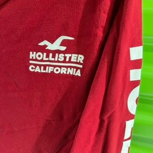 Hollister California Mens Red Long Sleeve Graphic T-Shirt Rose Logo Size M - Picture 6 of 9